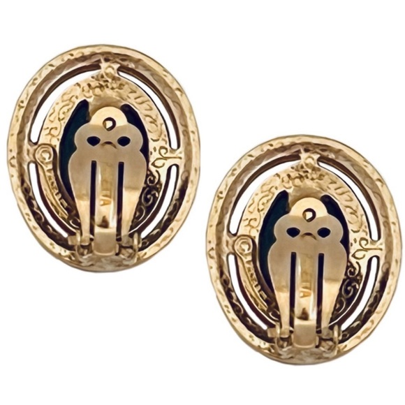 VINTAGE • Panetta Black Rhinestone Earrings - Picture 2 of 4